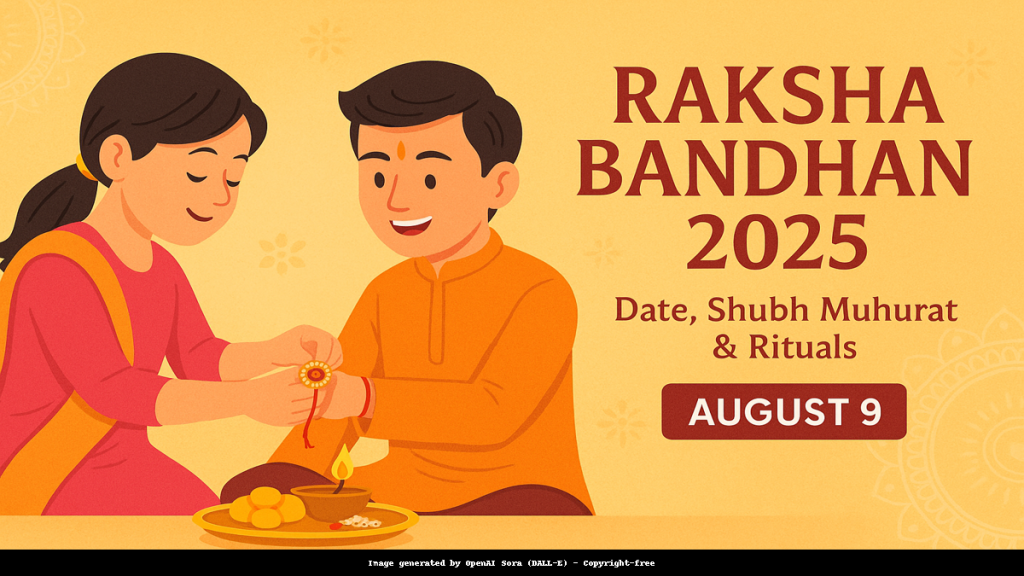 Sister tying rakhi to brother during Raksha Bandhan 2025 – August 9 celebration