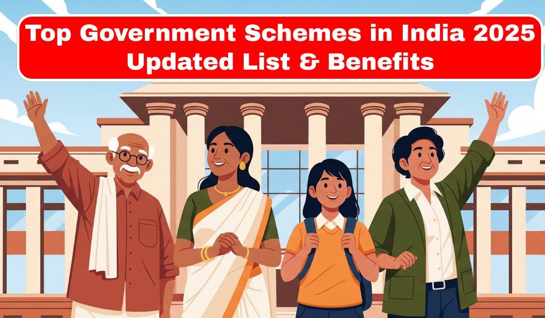 Abstract illustration symbolizing Indian public welfare and development schemes in 2025