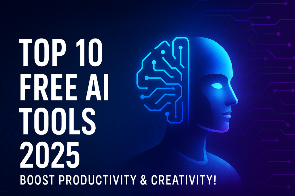 Top 10 Free AI Tools 2025! Boost Productivity and Creativity with the best free AI software of the year.